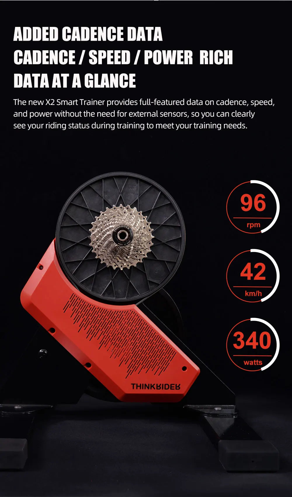 ThinkRider X2 Smart Bike Trainer - MTB & Road Bicycle, Built-in Power Meter, Home Trainer Compatible