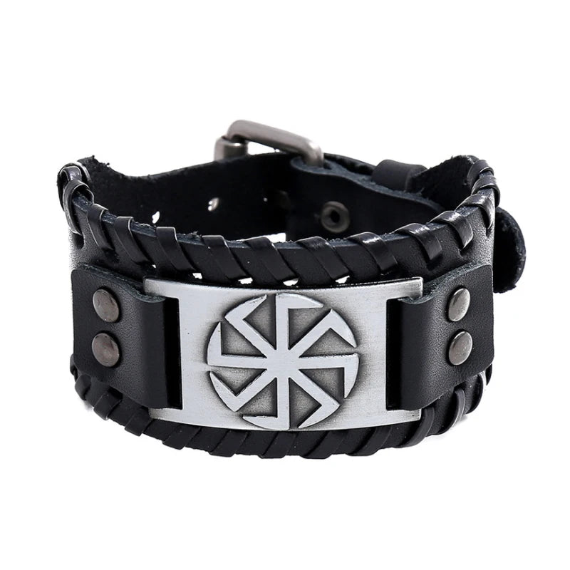 Trendy Viking Bracelet – Nordic Rune Compass & God Bird Charm Leather Woven Jewelry for Men, Fashion Accessory & Party Gift