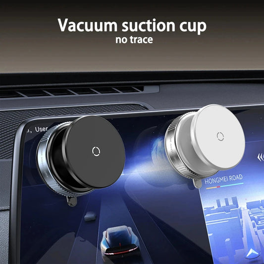 Magnetic Suction Phone Mount - 360° Adjustable Foldable Car Holder with Vacuum Adsorption Bracket for Universal Smartphones