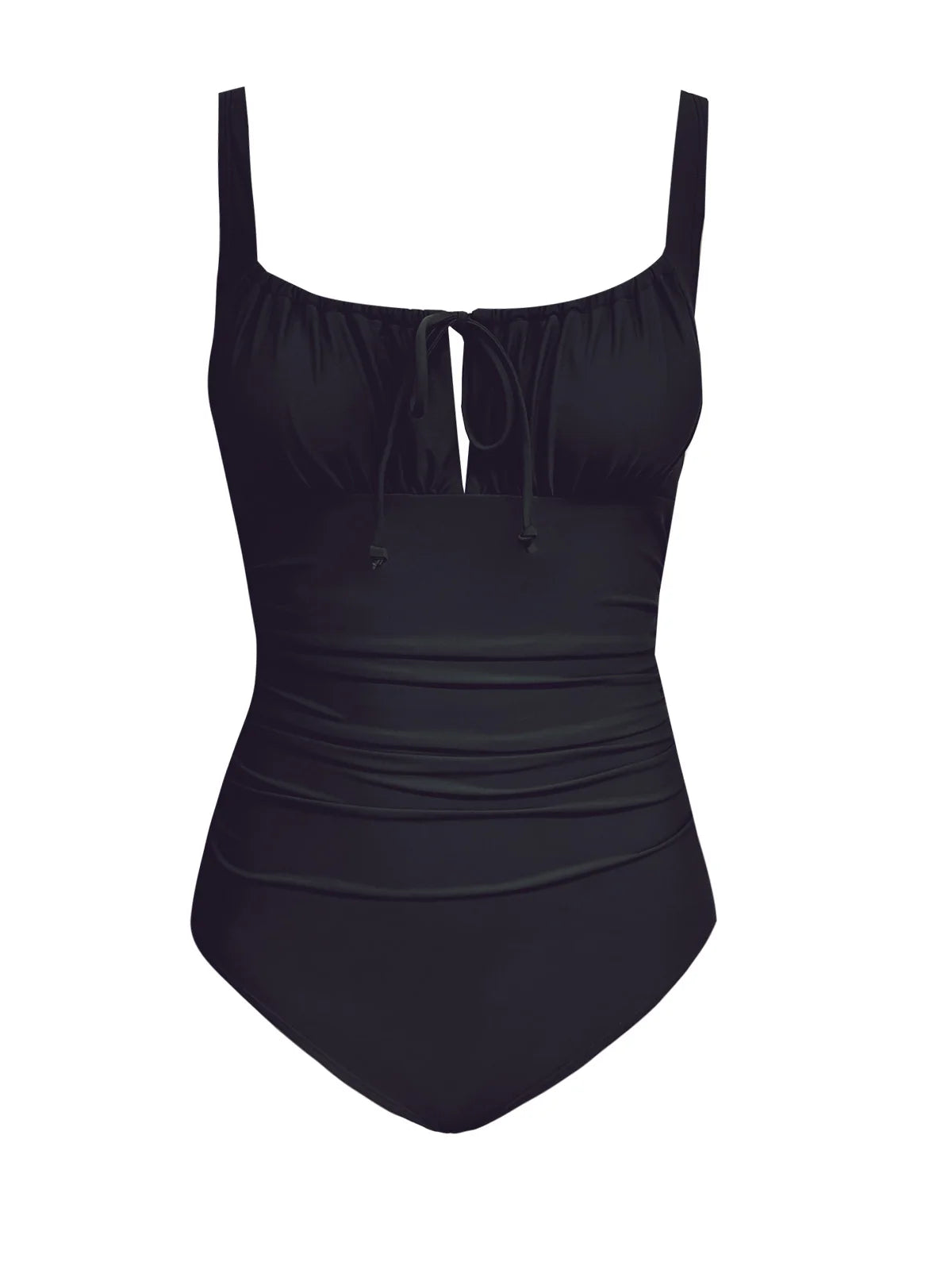 Cupshe Square Neck Drawstring One-Piece Swimsuit – Sexy Back Hook Monokini Beachwear for Women