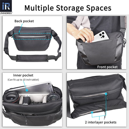 INNOREL CB0621 6L Waterproof Camera Sling Bag – Crossbody DSLR/SLR/Mirrorless Travel Bag for Photography, Cycling & Daily Use