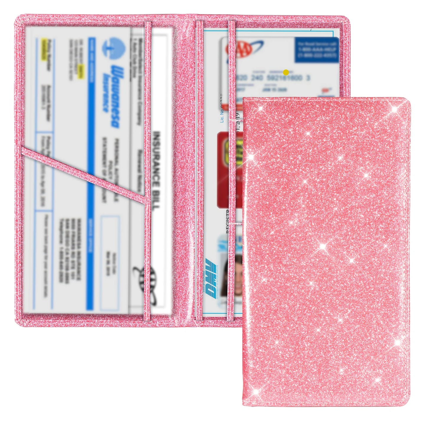 Car Registration & Insurance Card Holder – Vehicle License Document Glove Box Organizer