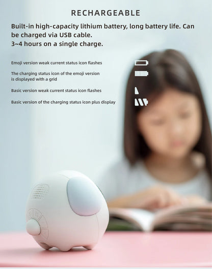 Digital Kids Alarm Clock with Light — Cute Cartoon Emotion Table Clock for Children