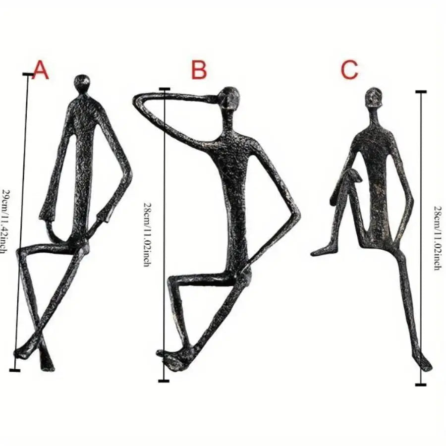 Abstract Human Body Metal Sculpture - Modern Desktop Ornament & Home Decor