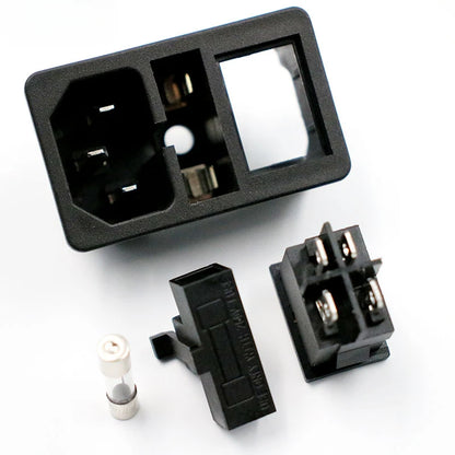 IEC320 C14 Inlet Power Socket – Red Rocker Switch with 10A Fuse, Fused Plug Connector in Red, Green, Blue, Black