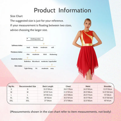 Women's Praise Dance Dress - Modern Liturgical Church Choir Costume with Irregular Hem for Ballet & Contemporary Dance