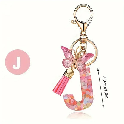 A-Z Letter Keychain - Personalized Metal Initial Pendant for Women, Car Keys & Bag Accessories