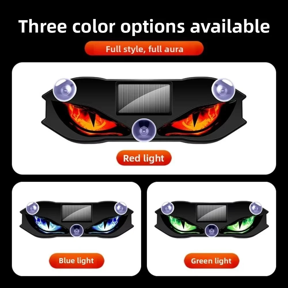 KEVANLY Solar Demon Eye Car Light - Dynamic Flashing Safety Warning & Vehicle Signal Light