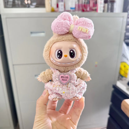 Cute Labubu Doll Outfit Set – Classic Dress for 17cm V2 Mini Dolls, Clothing Accessories for Kids Gift