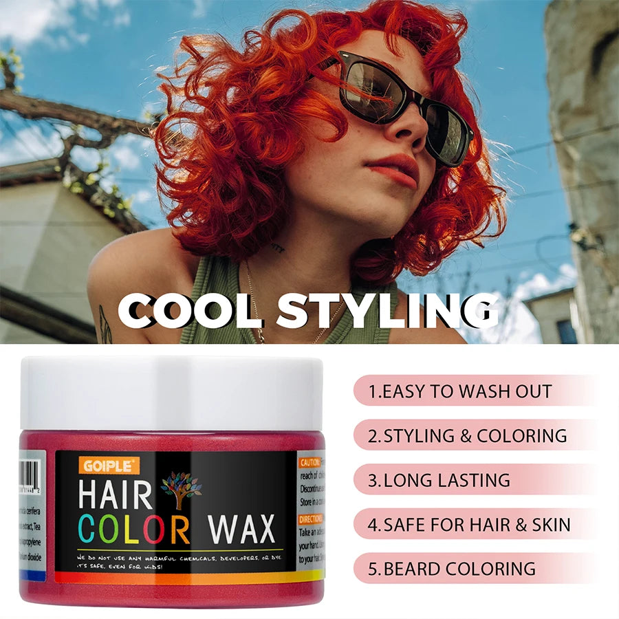 Halloween Hair Color Wax – Easy Wash DIY Temporary Hair, Eyebrow & Beard Dye Cream