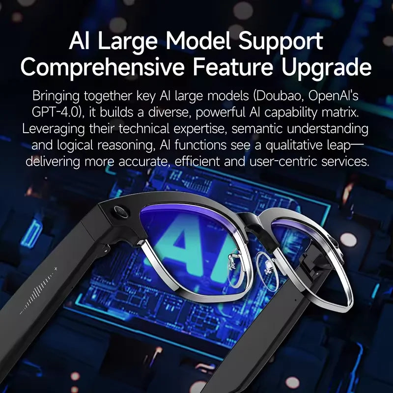 2026 AI Smart Glasses with 120+ Language Translation – 800W Camera, 8K Video, Music & Call Functions, Color-Changing Business Glasses for Men
