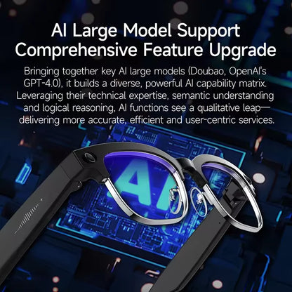 2026 AI Smart Glasses with 120+ Language Translation – 800W Camera, 8K Video, Music & Call Functions, Color-Changing Business Glasses for Men