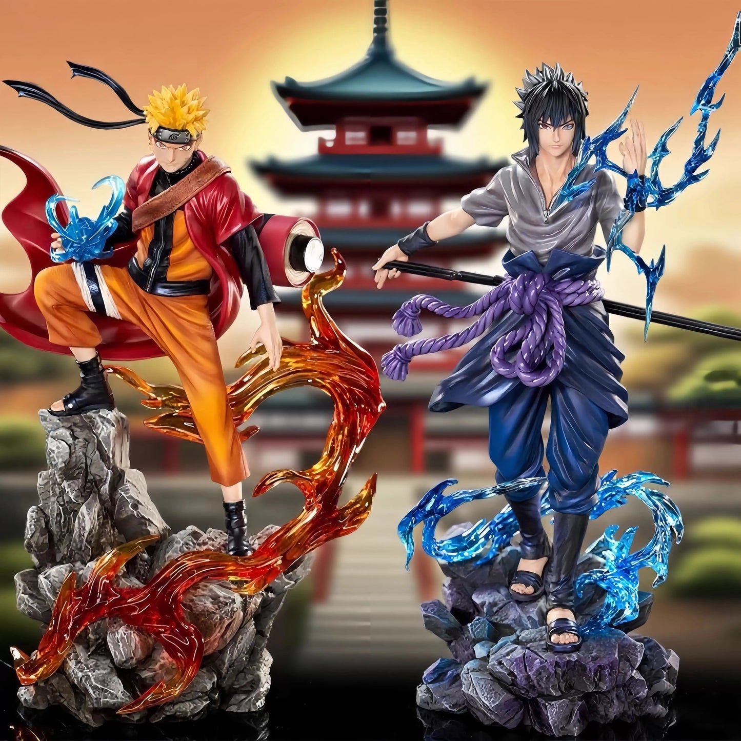 23cm Naruto Anime Figure — Uzumaki Naruto & Uchiha Sasuke PVC Action Model, Desktop Ornament Collectible Toy Gift