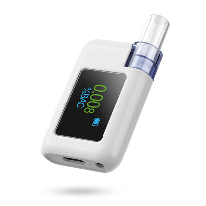Professional Digital Breathalyzer - High-Accuracy Portable Alcohol Tester with LCD Screen & 8 Mouthpieces