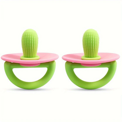 Silicone Teether Ring – Pacifier-Style Soft Teething Tool with Molar Massage Dots