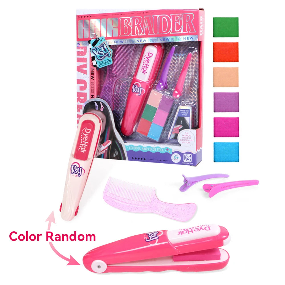 Children's Simulated Hair Dyeing Stick Set - DIY Hair & Makeup Tools, Girls' Hair Accessories & Toy Gifts