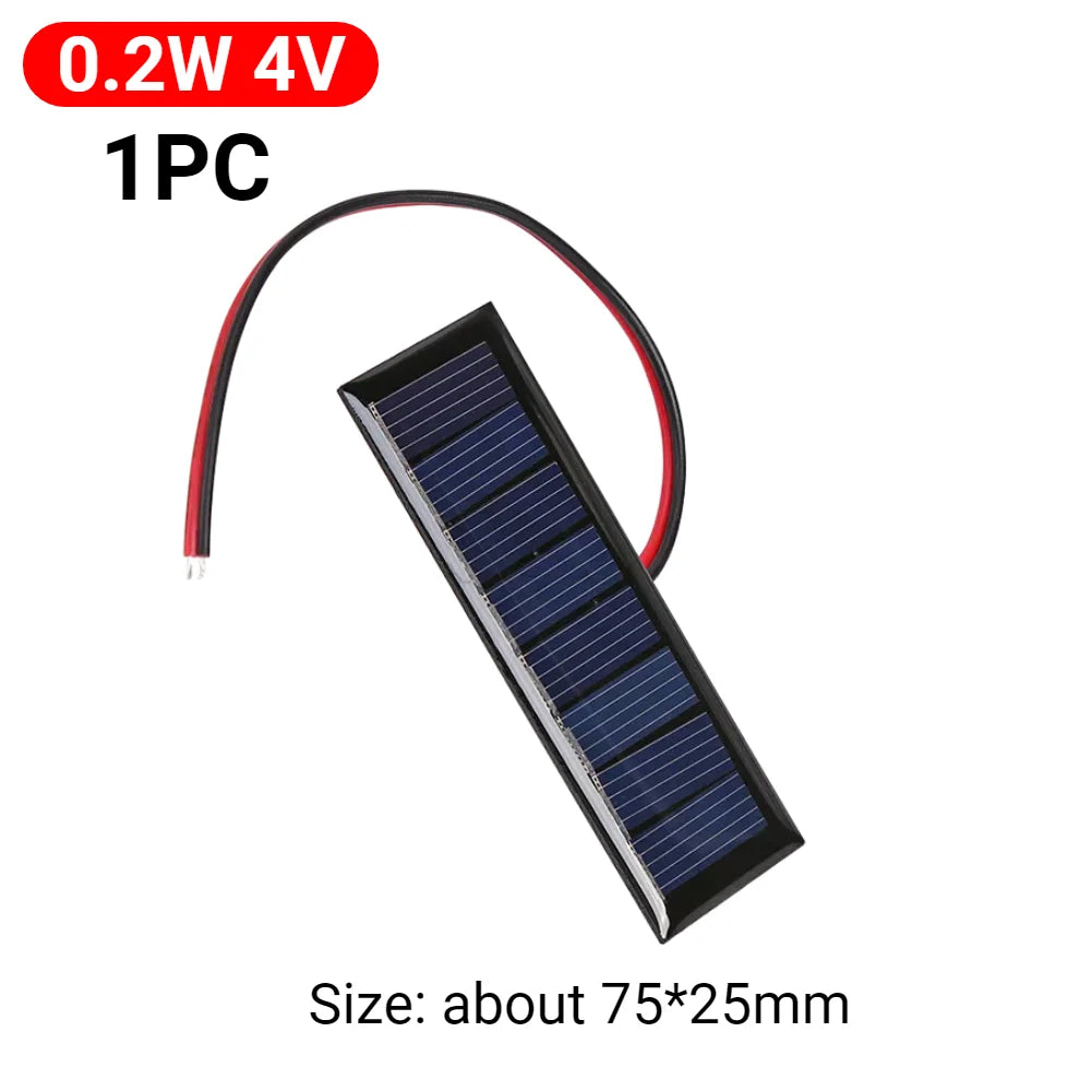 5W Mini Solar Panel 3V-12V - Polysilicon Solar Cell Module for Battery Charging, DIY Projects & Outdoor Devices