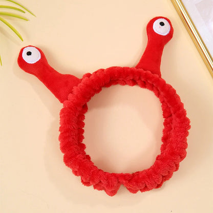 Cute Animal Ears Headband – Soft Coral Fleece with Fluffy Ball, Elastic Hair Band for Makeup & Face Washing