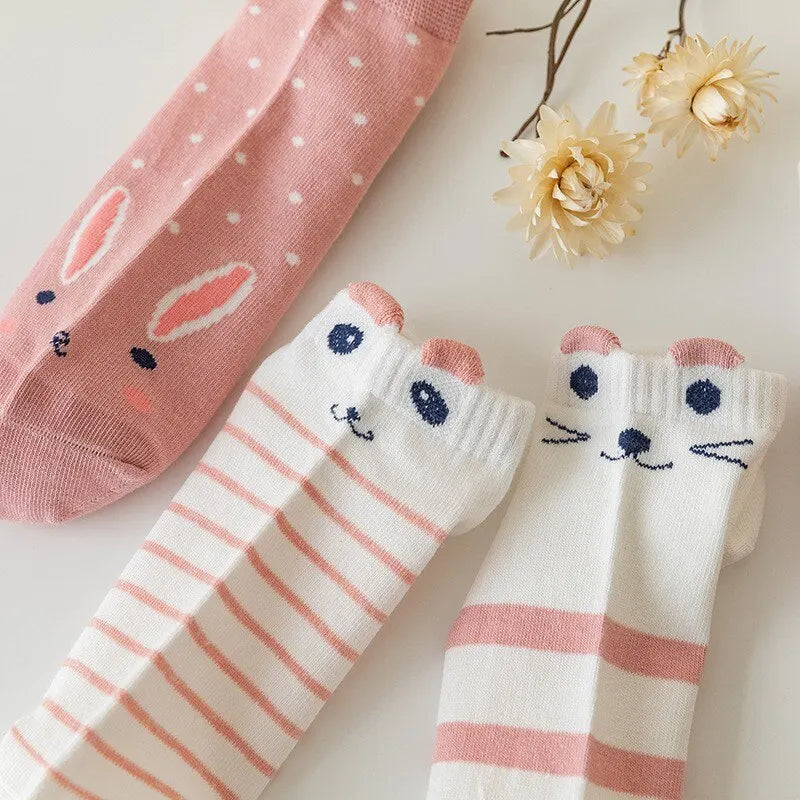 Women's Pink Cat Short Tube Socks - Cute Low Top Casual Socks, 5/10/20 Pairs