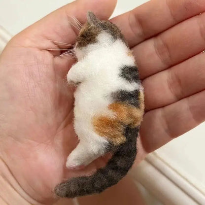 DIY Wool Needle Felting Kit - Handmade Sheep Felt Cat Craft Material Set for Beginners & Creative Gifts