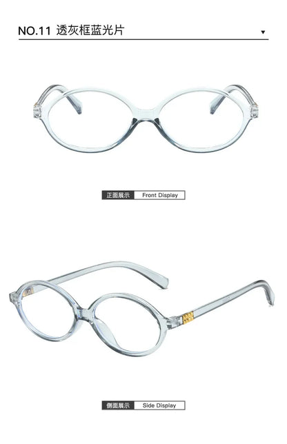 Women's Oval Sunglasses – Retro Small Frame UV400 Clear Lens Fashion Eyewear