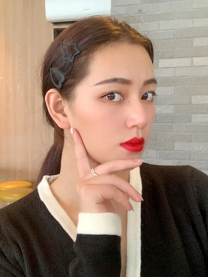 10/20pcs Non-Slip Matt Black Alloy Hairpins - Geometric Water Drop Design, Solid Bobby Pins for Women's Hairstyles & Makeup