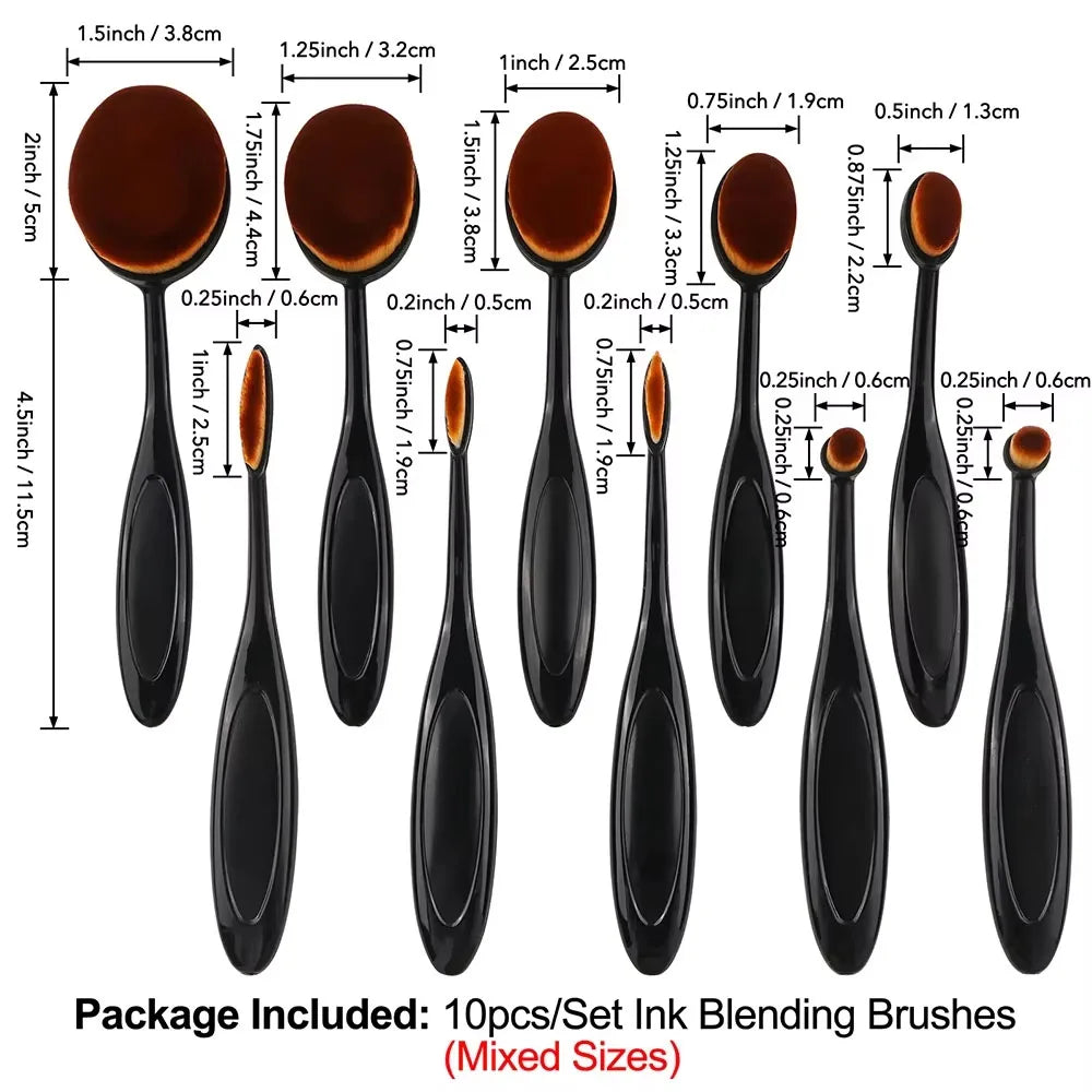 Soft Synthetic Blending Brush Set – Flat Ink Brushes with Caps for DIY Scrapbooking, Card Making & Craft Application Tools