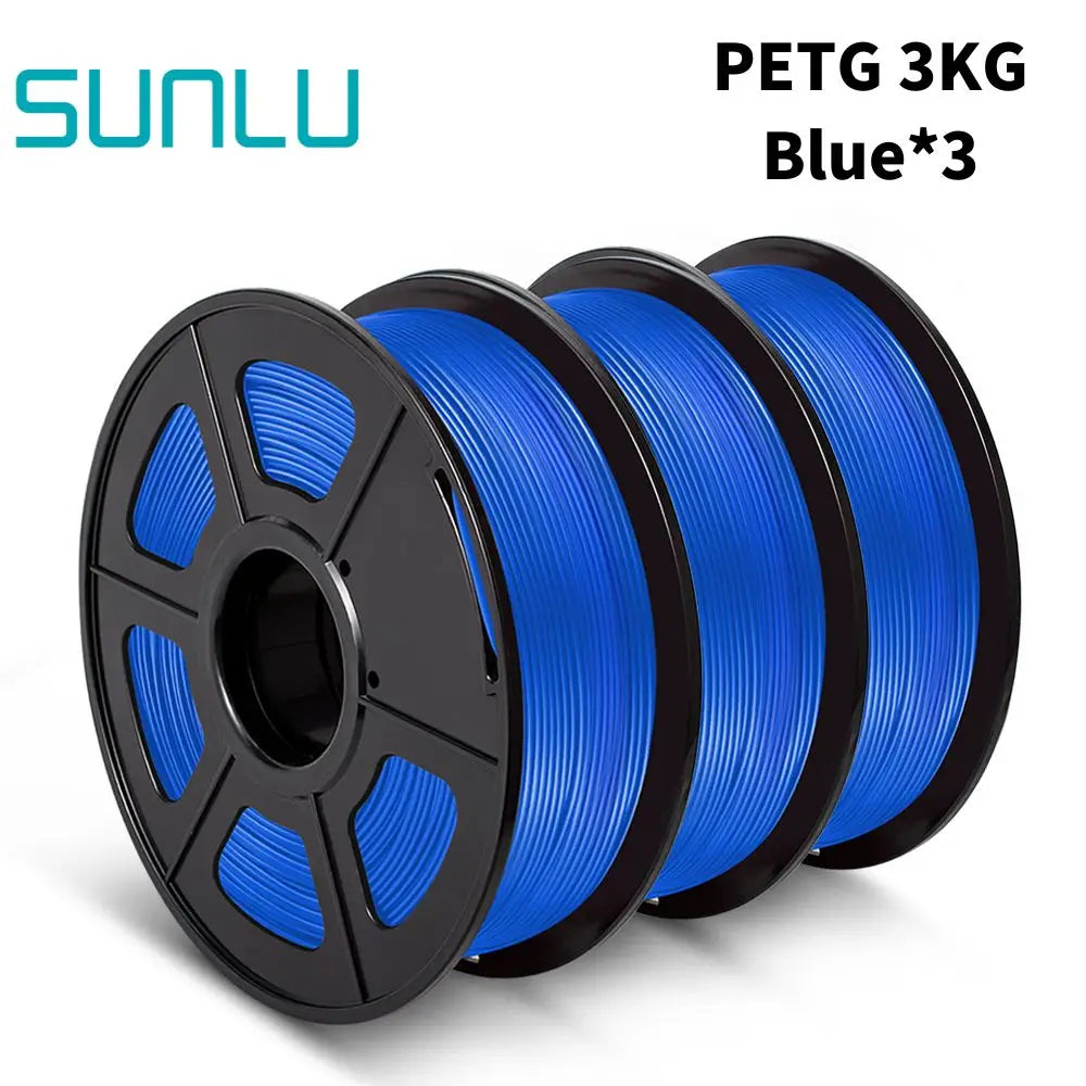 SUNLU PETG 3D Printer Filament 1.75mm ±0.02mm – 3 Rolls 1KG Each, Neatly Wound Vacuum-Sealed Printing Material