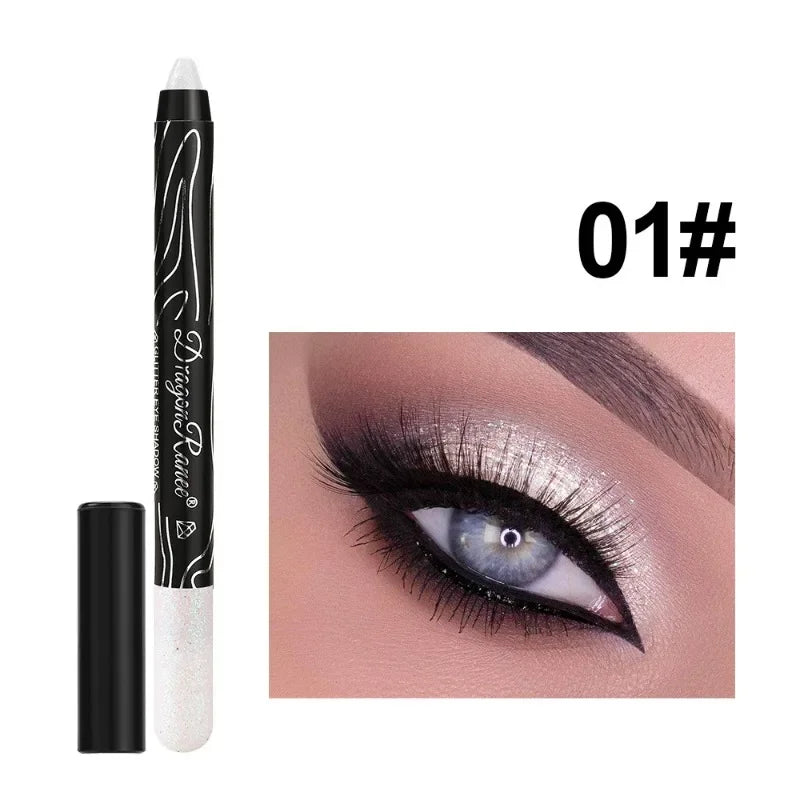 Shiny Pearlescent Highlighter Eyeshadow Pencil – Waterproof Glitter Eyeliner Gel Pen for Long-Lasting Makeup