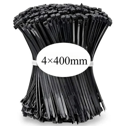 100Pcs Nylon Cable Ties - Self Locking Adjustable Wire Zip Straps for Home Office Cable Management