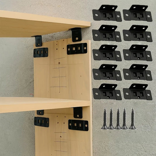 10Pcs Heavy-Duty L-Shaped Furniture Brackets with Screws – Durable Cabinet Support Racks for Easy Installation and Home Repair