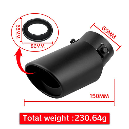 2.5" Black Car Exhaust Muffler Tips - Rear Tail Pipes for Custom Exhaust Systems