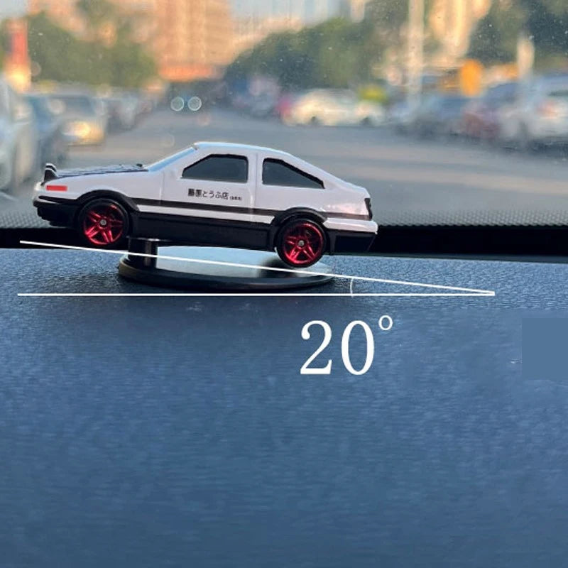 Car Dashboard Ornament — Lightning McQueen & AE86 Drift Rotating Auto Decoration for Center Console
