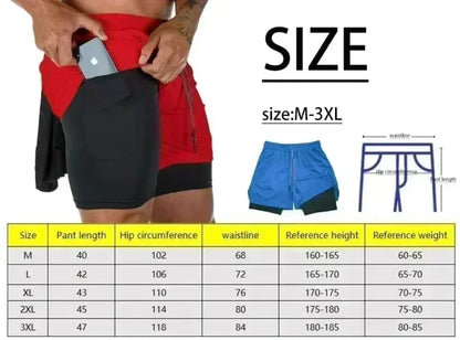 ONE PIECE Anime Double-Layer Shorts – Men’s Breathable Sports Five-Point Pants