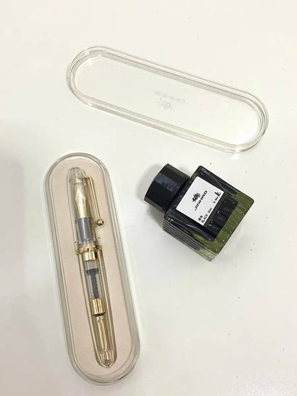 Luxury JinHao 9019 Dadao Fountain Pen – Transparent Acrylic Spin Design, 40mm Nib for Office & School Writing Supplies