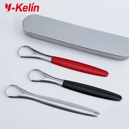 Y-Kelin Stainless Steel Tongue Scraper – Oral Cleaner Brush for Fresh Breath and Hygiene Care