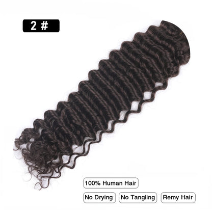 Pre-Colored Brazilian Deep Wave Bulk Human Hair - No Weft, Remy Hair Extensions, 14-28 Inch for Crochet Braids