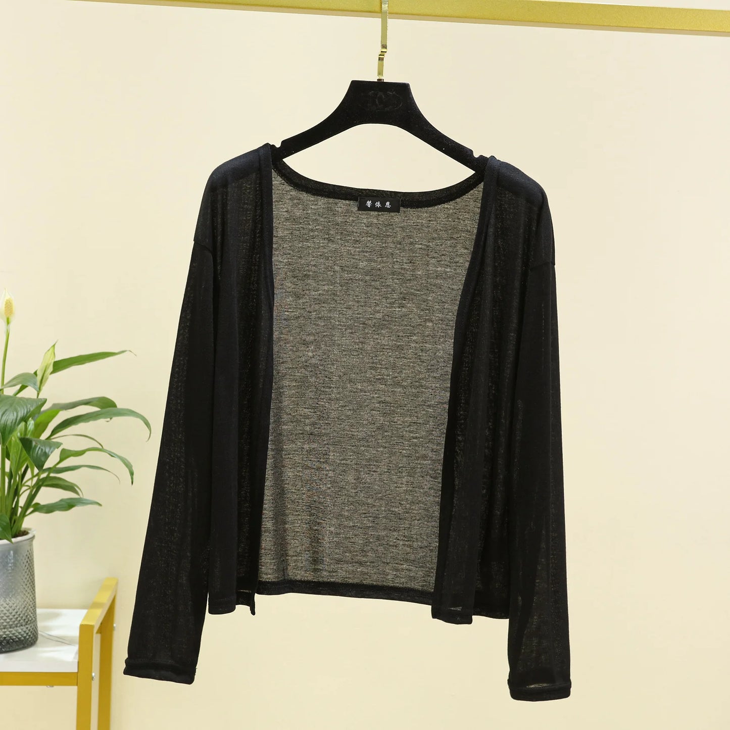 Plus Size Women's Thin Cardigan – Long Sleeve, Sun Protection, Loose Fit, Front-Open Air-Conditioned Cover-Up Top