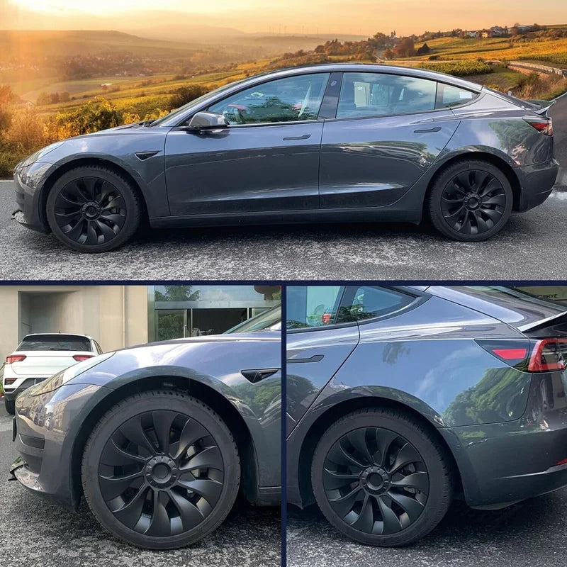 4PCS Hub Cap Wheel Covers – Performance Replacement Full Rim Accessories for Tesla Model 3 18-Inch (2018-2023)