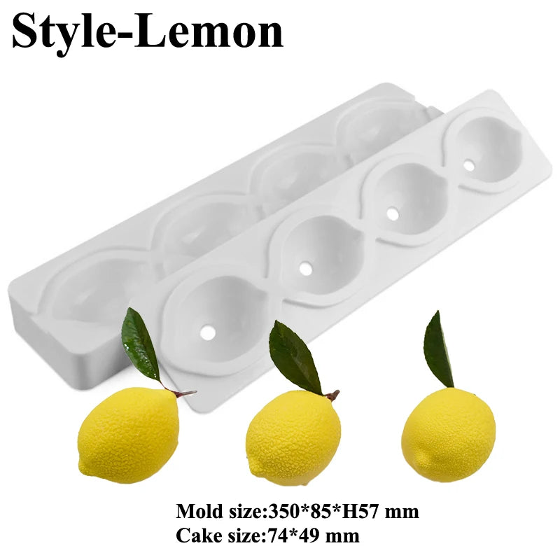 SHENHONG 3D Lemon Silicone Mould – 6-Cavity French Dessert Mousse Cake Mold for Pastry & Baking