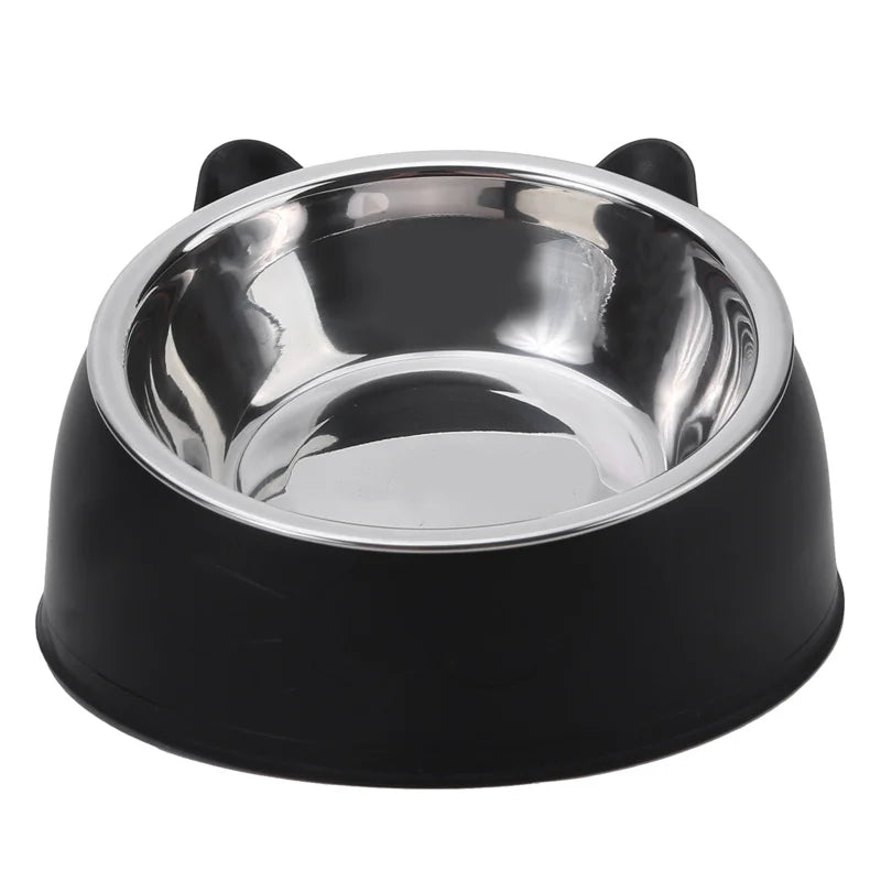 Inclined Cat & Dog Feeding Bowl – Stainless Steel Pet Food and Water Feeder