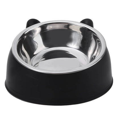 Inclined Cat & Dog Feeding Bowl – Stainless Steel Pet Food and Water Feeder