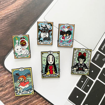 Anime Cat Enamel Brooch Set - 6pcs Cartoon Animal Pins for Backpacks, Fashion Accessories & Gifts