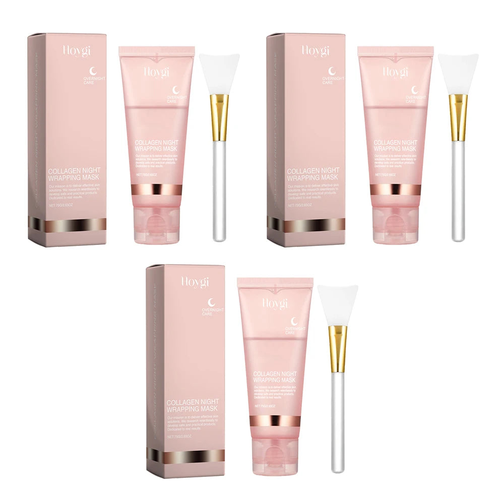 75g Collagen Night Peel-Off Mask – Moisturizing, Brightening & Firming Facial Mask for Hydrating, Smoothing & Skin Rejuvenation