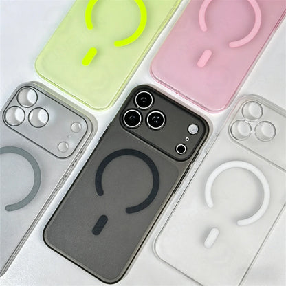 0.7mm Ultra-Thin MagSafe iPhone Case - Matte Clear Hard PC Cover with Magnetic Wireless Charging for iPhone 12–17 Air & Pro Max