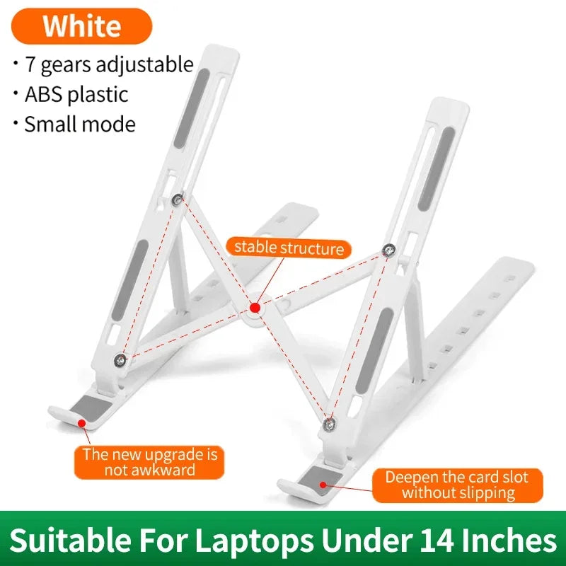 Adjustable Foldable Laptop Stand – Portable Notebook & Tablet Holder for MacBook, iPad & Computer Monitor Desk Support