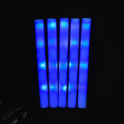 30/60/100/120Pcs RGB LED Glow Foam Sticks – Colorful Cheer Tubes for Dark Light, Birthday, Wedding, and Party Supplies