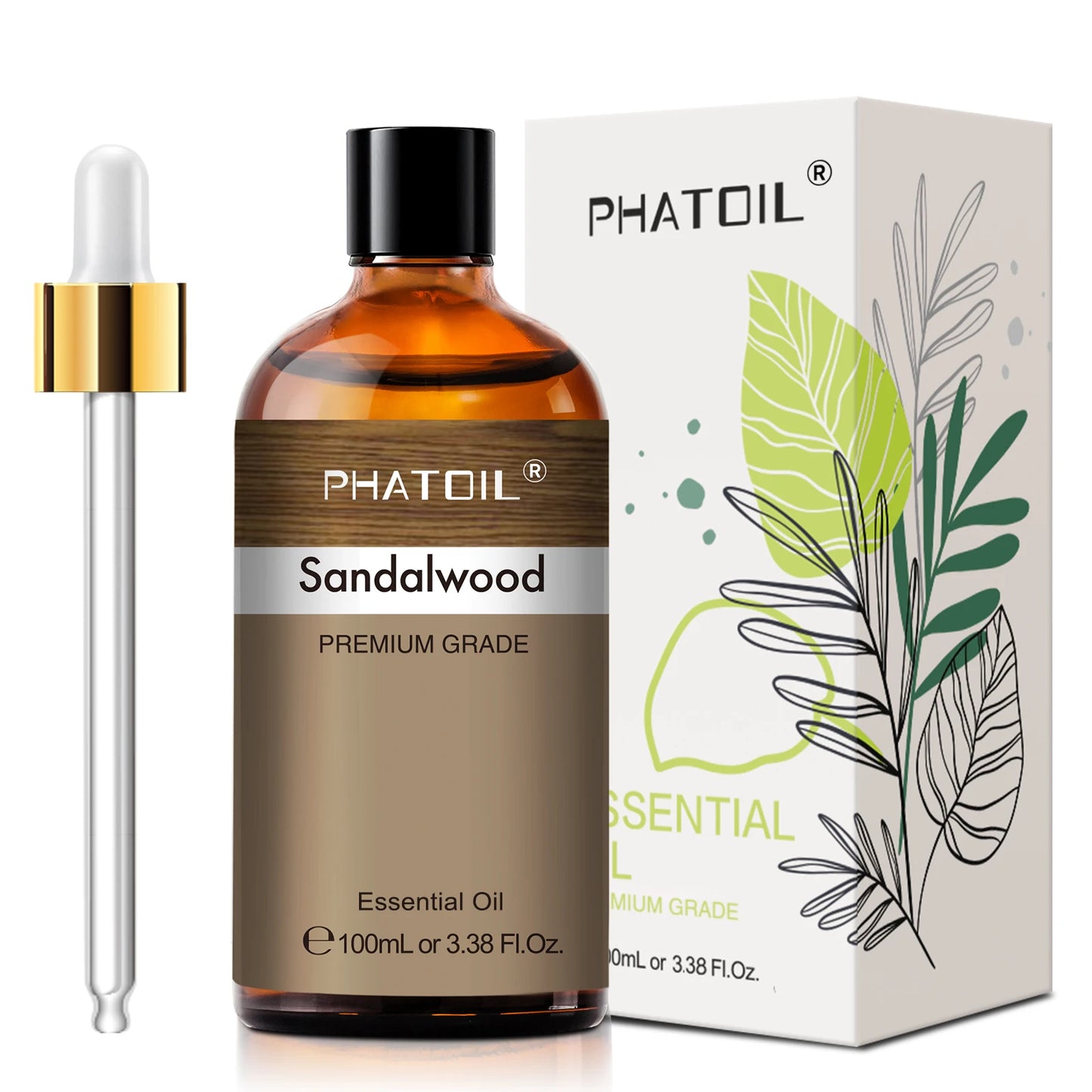 PHATOIL 100ml Aromatherapy Essential Oil Set – Lavender, Rose, Vanilla, Eucalyptus, Sandalwood & Pine Needles for Diffusers & Candle Making