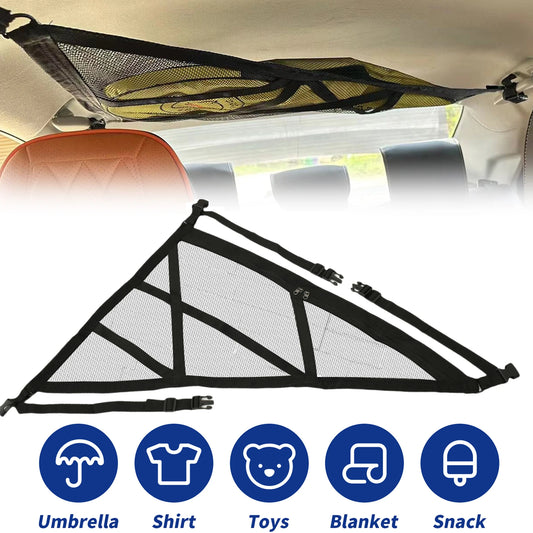 Triangular Car Roof Storage Net | Double-Layer Mesh Anti-Fall SUV Organizer for 2024
