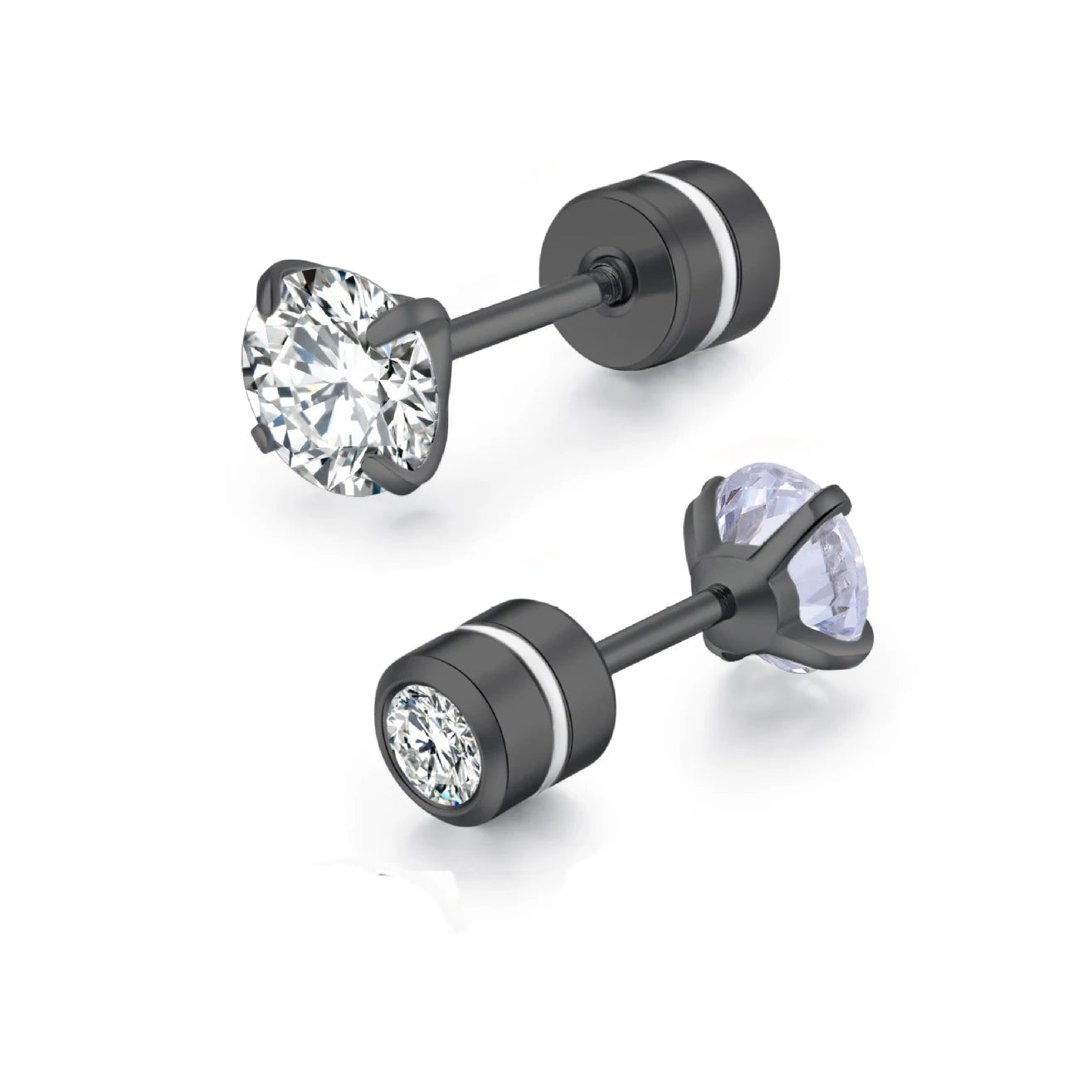 Medical Stainless Steel Crystal Zircon Ear Studs – Hypoallergenic Tragus & Cartilage Screw Piercing Earrings Jewelry